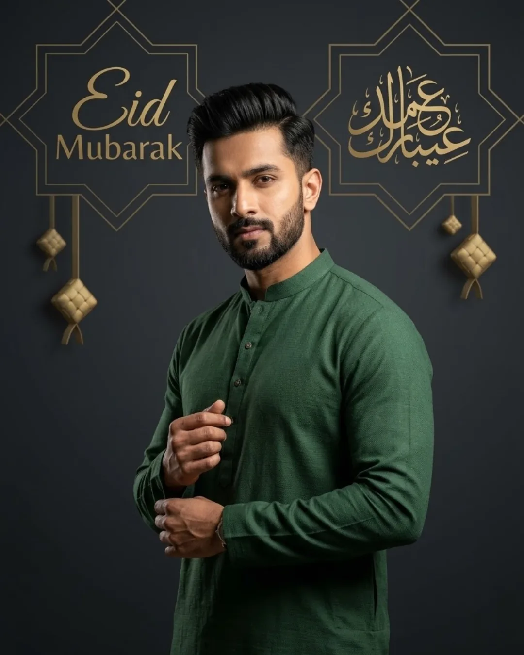 Editorial Studio Portrait Eid Mubarak AI-generated